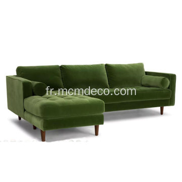 Sofa sectionnel gauche en tissu Sven Green